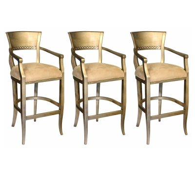 Italian Biedermeier Arm Barstool Furniture Triple