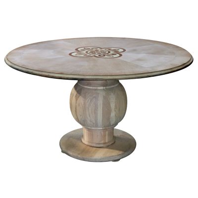 Round Wood Top Traditional Dining Table