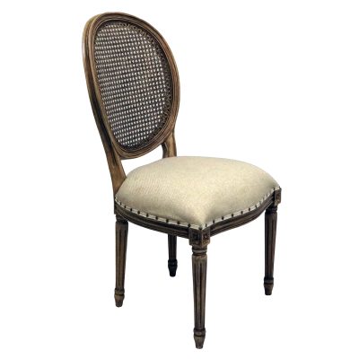 Louis XVI Accent Cane Back Dining Side Chair