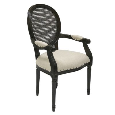 Louis XVI Cane Back Arm Chair Dining Furniture